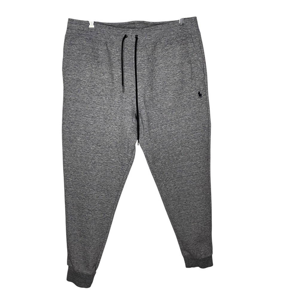 Polo Ralph Lauren Mens Heather Grey Drawstring Jogger Pants Logo Size Large